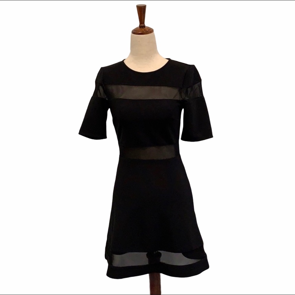 🎉HP🎉Top Shop Black Dress with Sheer Inserts